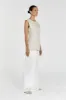 MYA WHITE SATIN PANT sold by Dissh