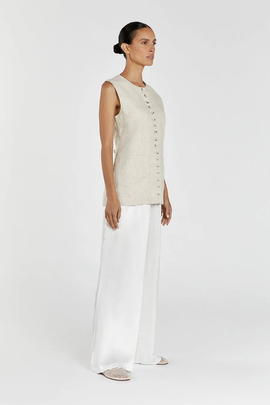 MYA WHITE SATIN PANT sold by Dissh product image thumbnail 3