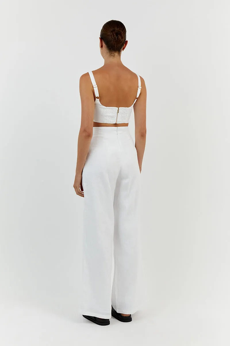 PENNY WHITE LINEN CROP TOP sold by Dissh product image thumbnail 4