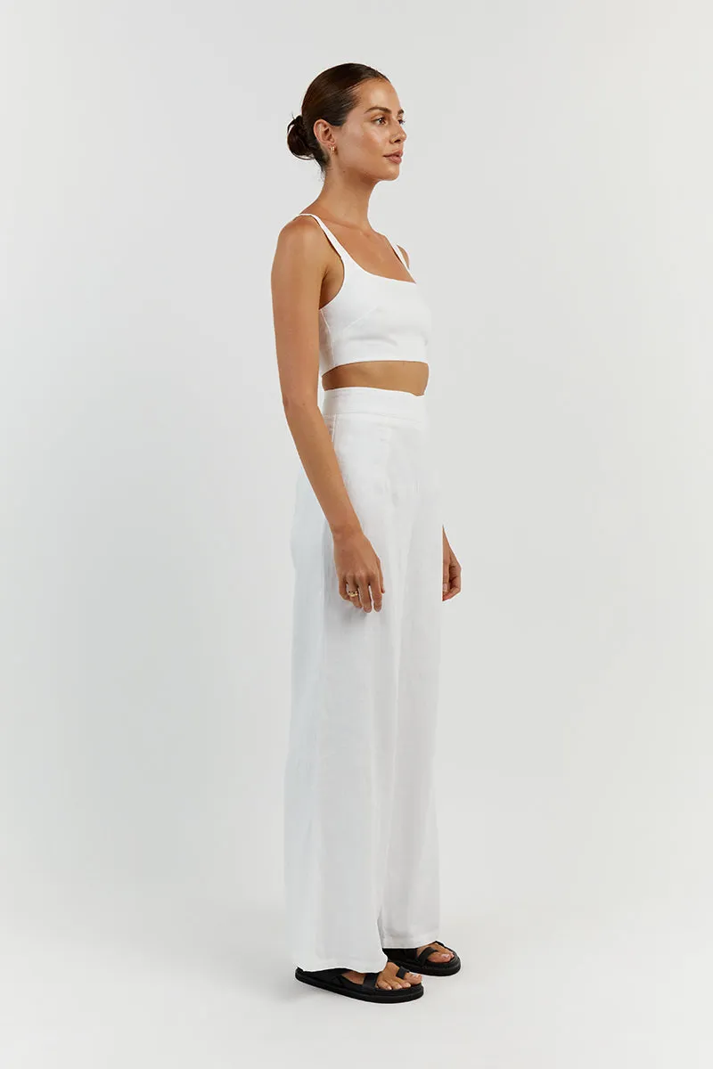 PENNY WHITE LINEN CROP TOP sold by Dissh product image thumbnail 3