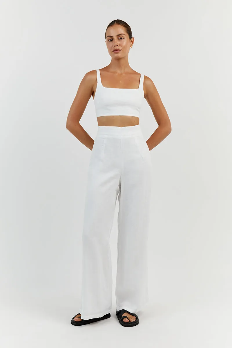 PENNY WHITE LINEN CROP TOP sold by Dissh product image thumbnail 2