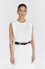 AIDEN OFF WHITE MUSCLE TANK sold by Dissh