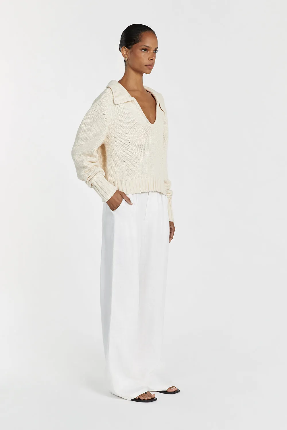ELIJAH CREAM KNIT JUMPER sold by Dissh product image thumbnail 3