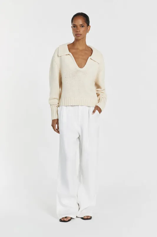 ELIJAH CREAM KNIT JUMPER sold by Dissh