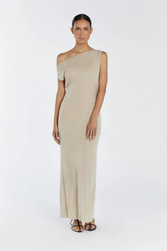 JUNIE NATURAL KNIT MIDI DRESS sold by Dissh