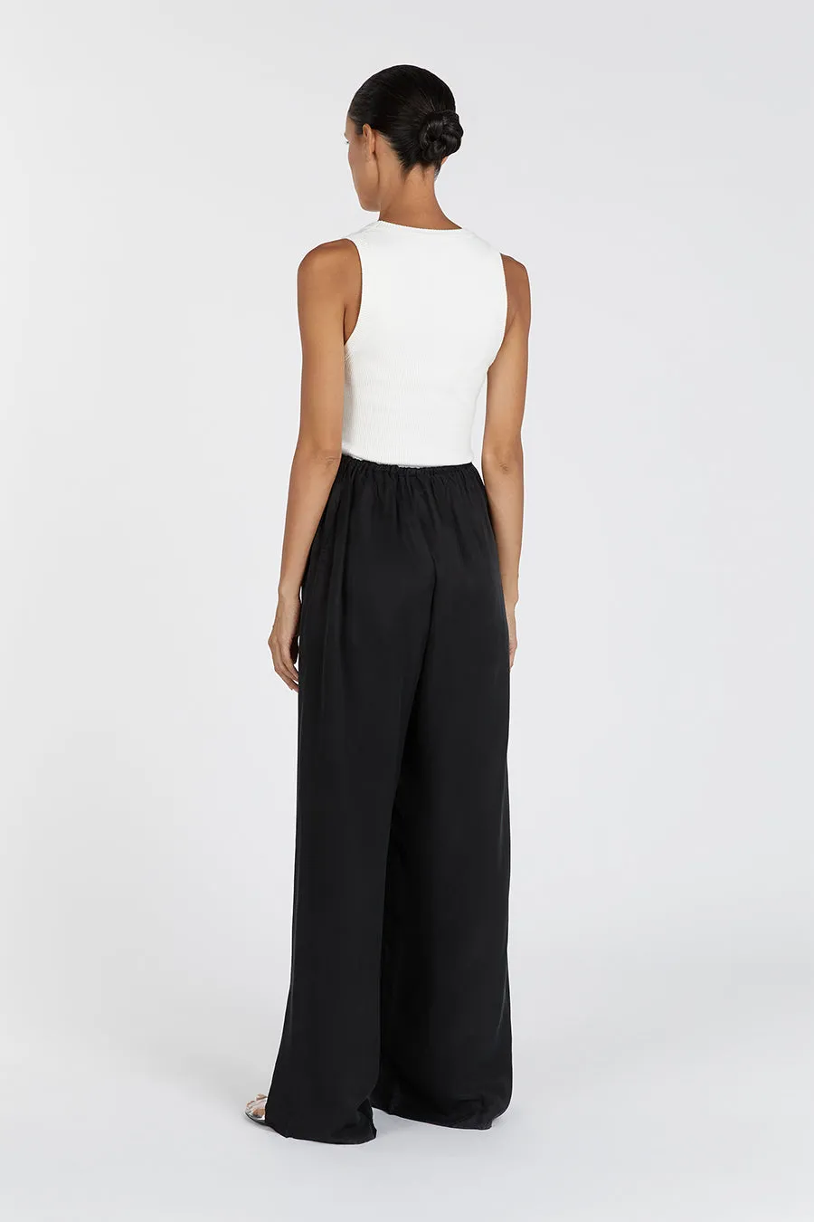 KINGSTON BLACK CUPRO WIDE LEG PANT sold by Dissh product image thumbnail 3
