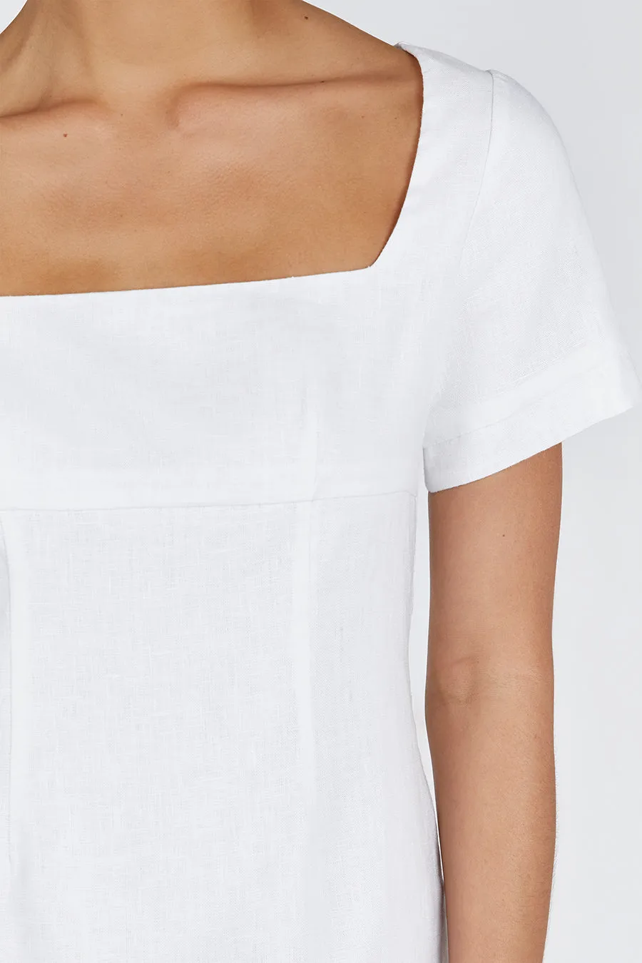 JAMIE WHITE LINEN MINI DRESS sold by Dissh product image thumbnail 5