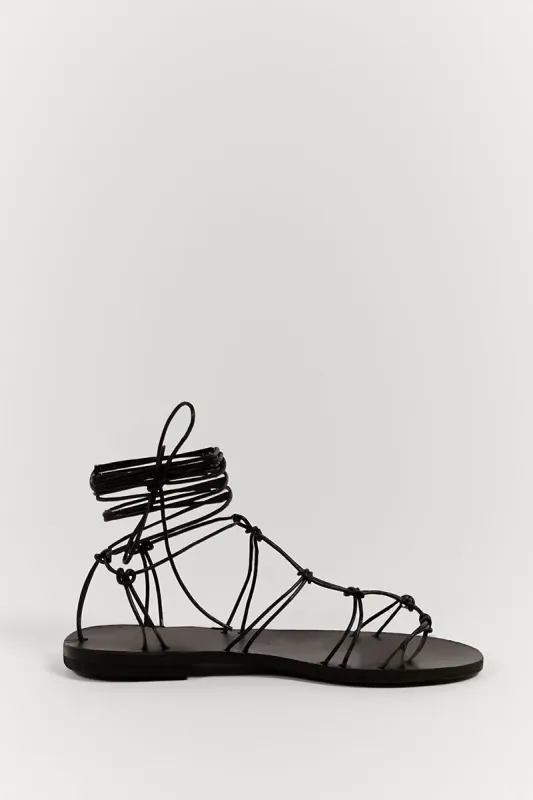 MARIA FARRO ERINI BLACK SANDAL sold by Dissh