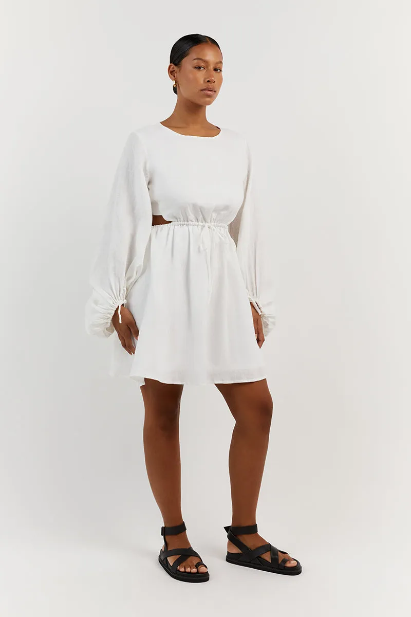MOLLY WHITE LINEN MINI DRESS sold by Dissh product image thumbnail 2