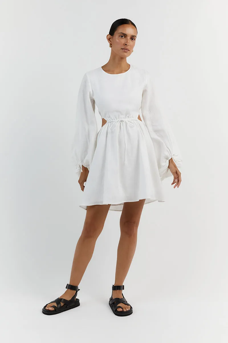 MOLLY WHITE LINEN MINI DRESS sold by Dissh product image thumbnail 5