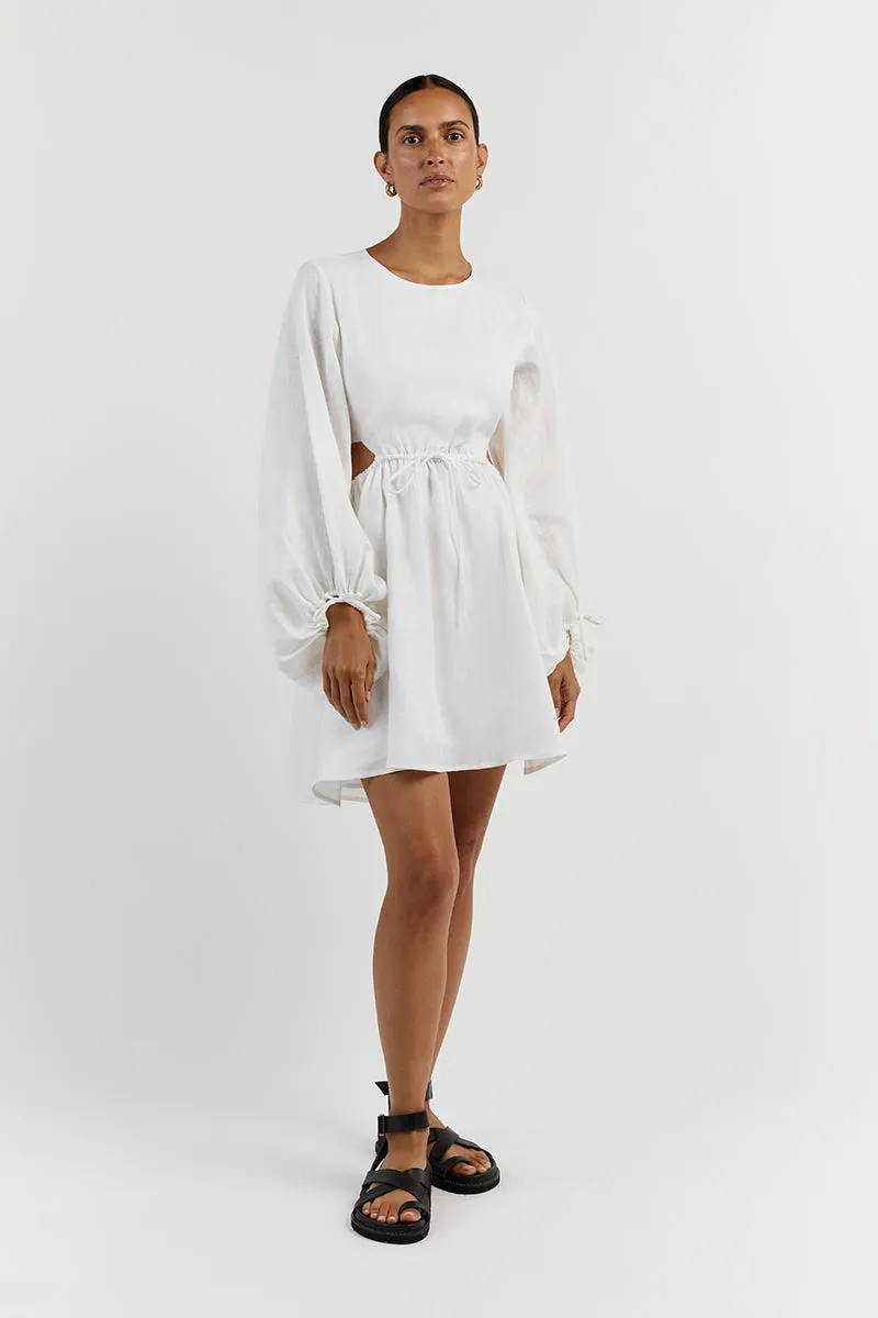 MOLLY WHITE LINEN MINI DRESS sold by Dissh product image thumbnail 4