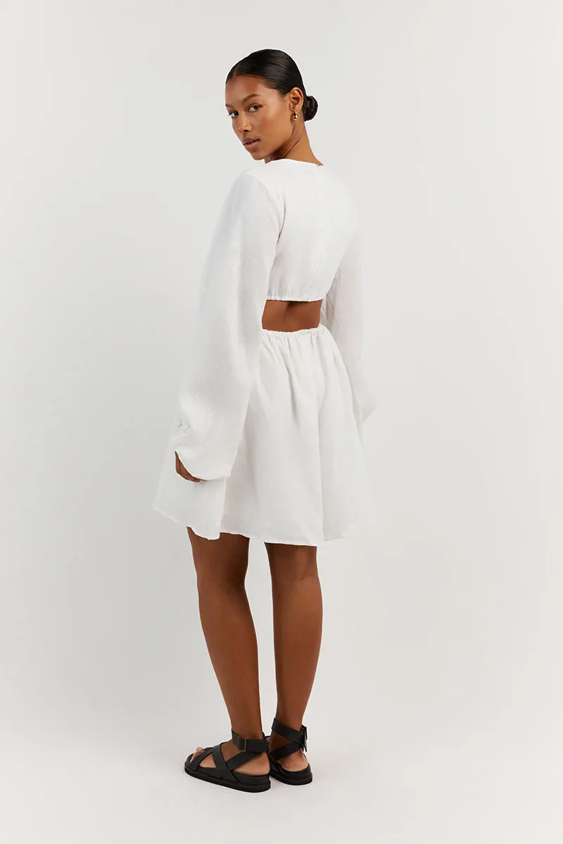 MOLLY WHITE LINEN MINI DRESS sold by Dissh product image thumbnail 3