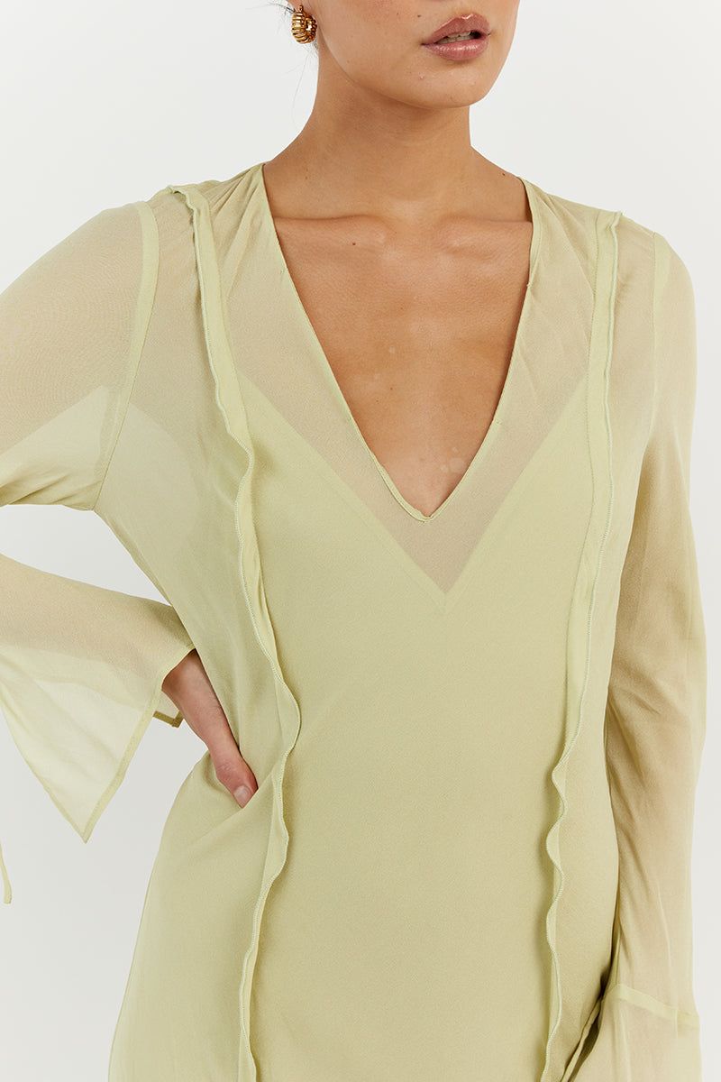 BOWIE LIME SHEER DRESS sold by Dissh product image thumbnail 5