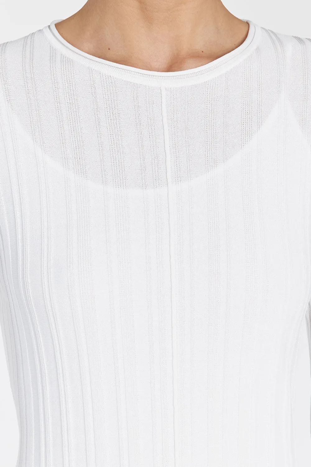 SYLVIA OFF WHITE KNIT MIDI DRESS sold by Dissh product image thumbnail 5