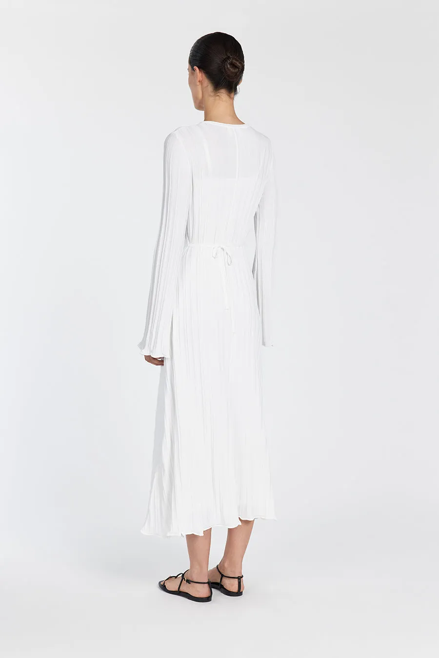SYLVIA OFF WHITE KNIT MIDI DRESS sold by Dissh product image thumbnail 4
