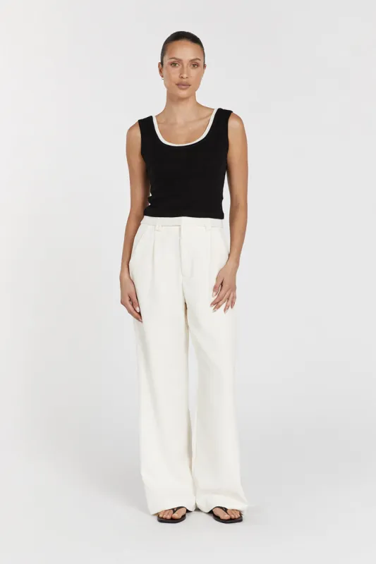 NOEL BLACK CONTRAST KNIT TANK sold by Dissh