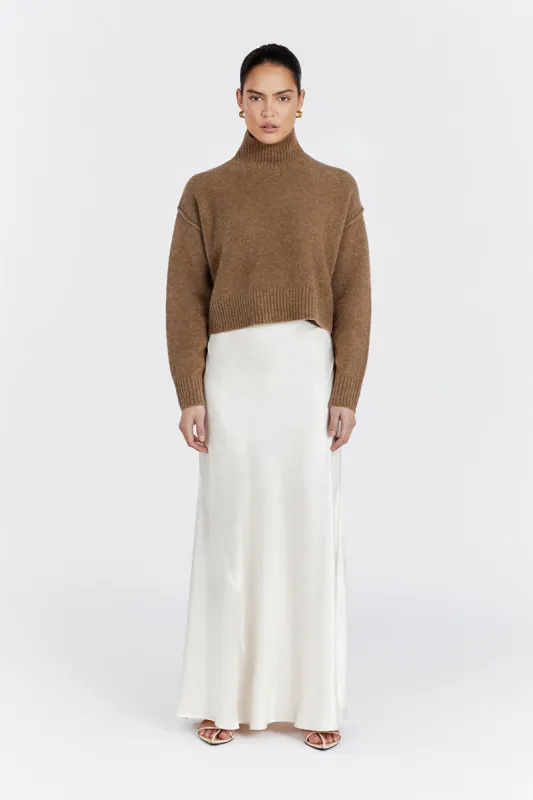 CLEO CHOC CROPPED JUMPER sold by Dissh