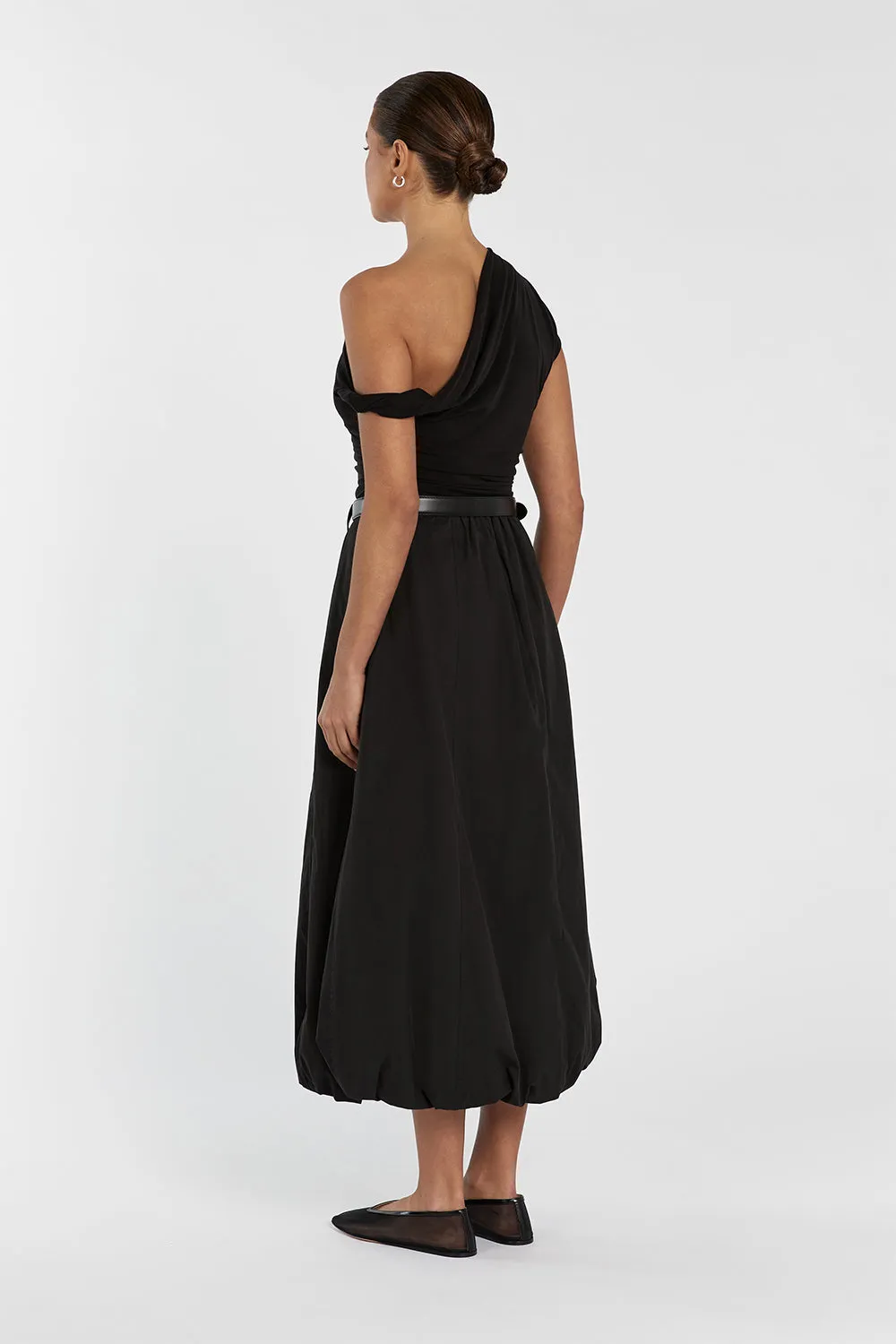 RICKIE BLACK COTTON MIDI SKIRT sold by Dissh product image thumbnail 4