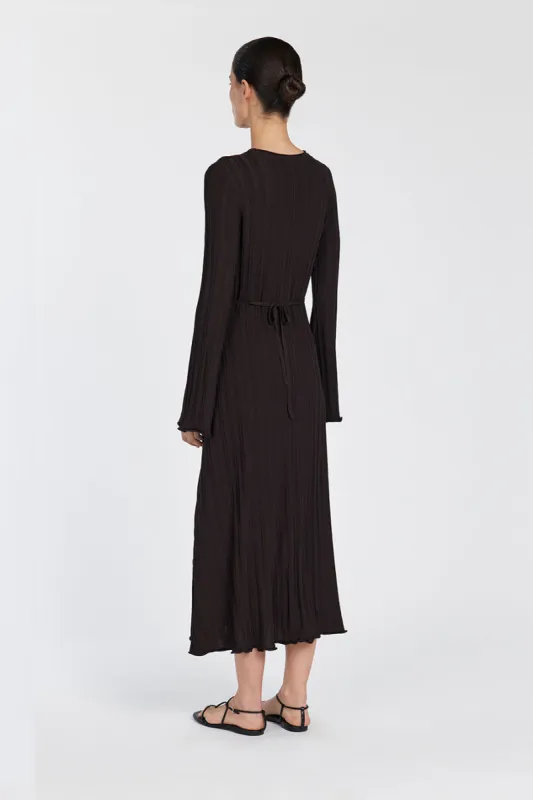 SYLVIA BITTER CHOC KNIT MIDI DRESS | Parallel