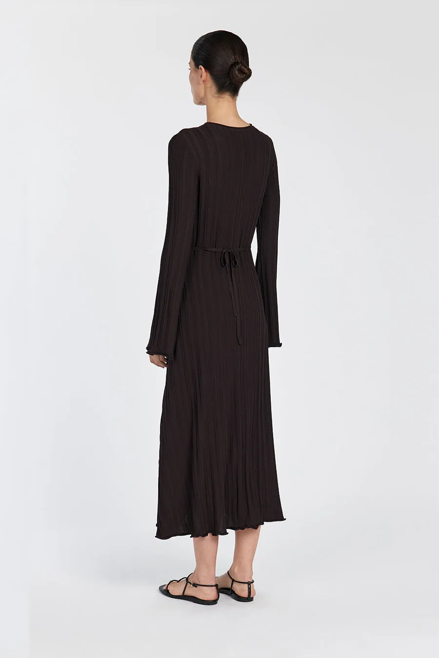 SYLVIA BITTER CHOC KNIT MIDI DRESS sold by Dissh product image thumbnail 4