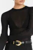 HARPER BLACK LONG SLEEVE KNIT TOP sold by Dissh