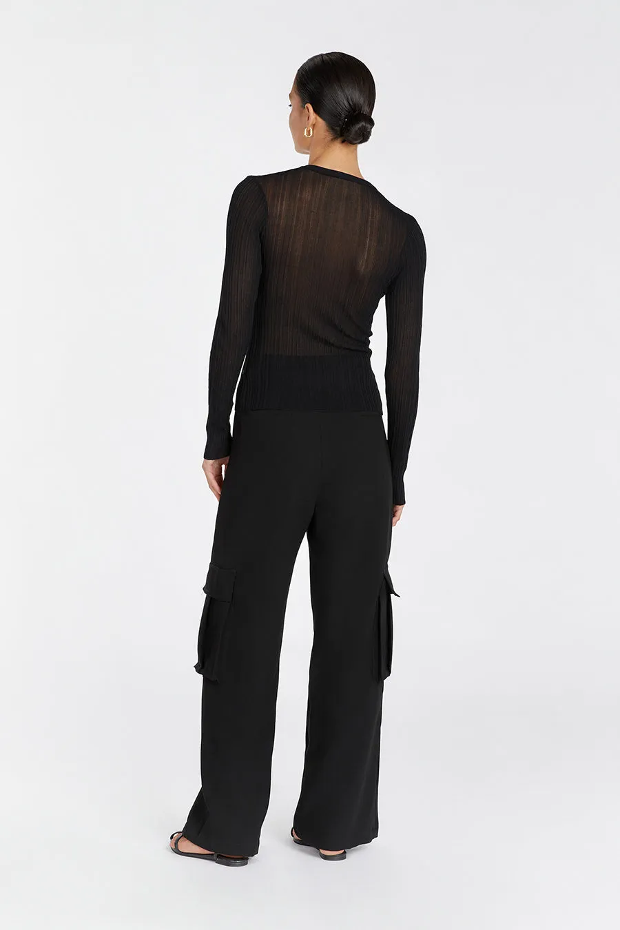 HARPER BLACK LONG SLEEVE KNIT TOP sold by Dissh product image thumbnail 4