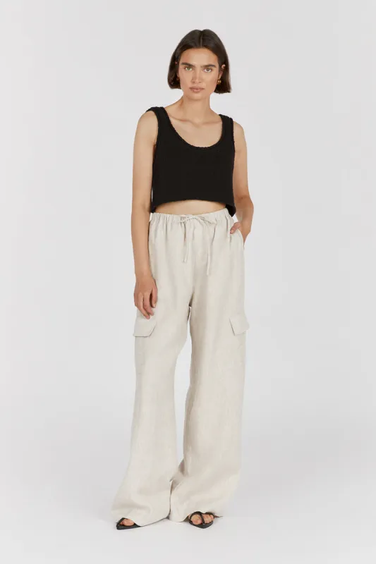 DION BLACK BOUCLE CROP TOP sold by Dissh