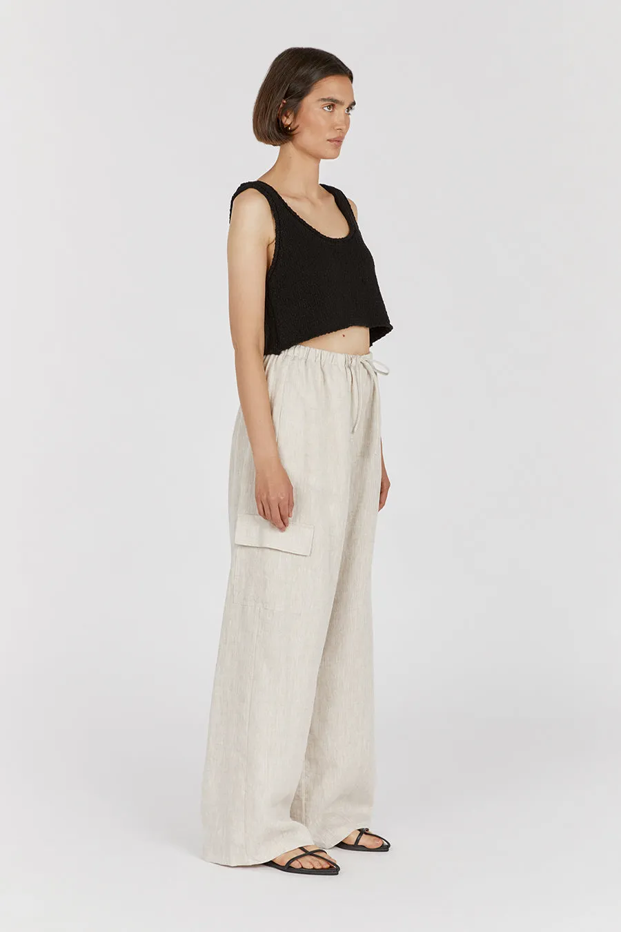 DION BLACK BOUCLE CROP TOP sold by Dissh product image thumbnail 3