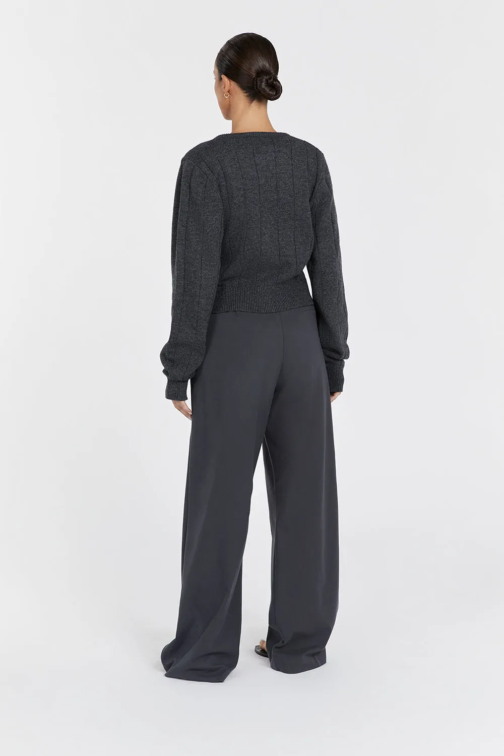 LEVI CHARCOAL MARLE KNIT CARDIGAN sold by Dissh product image thumbnail 4