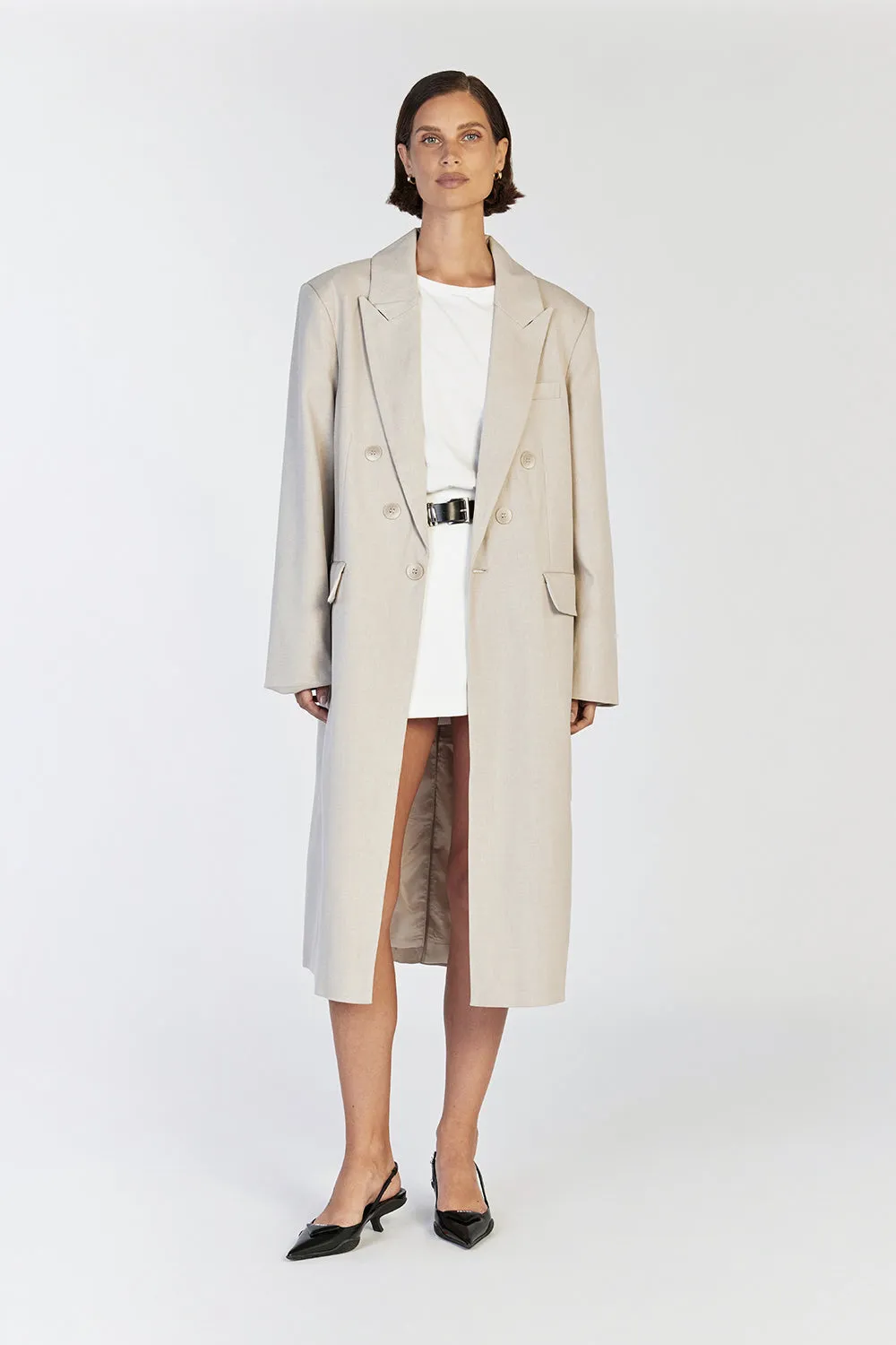 HARLEY STONE LONGLINE COAT sold by Dissh