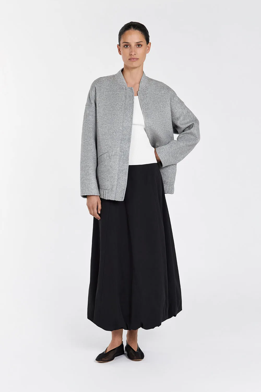 JERI SILVER WOOL BOMBER JACKET sold by Dissh product image thumbnail 5