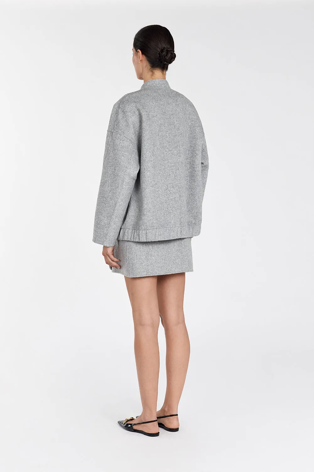JERI SILVER WOOL BOMBER JACKET sold by Dissh product image thumbnail 4