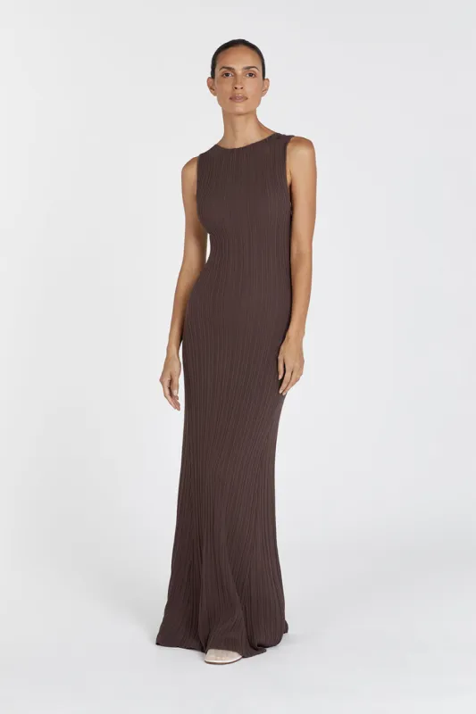 IVY COFFEE SLEEVELESS MIDI DRESS sold by Dissh