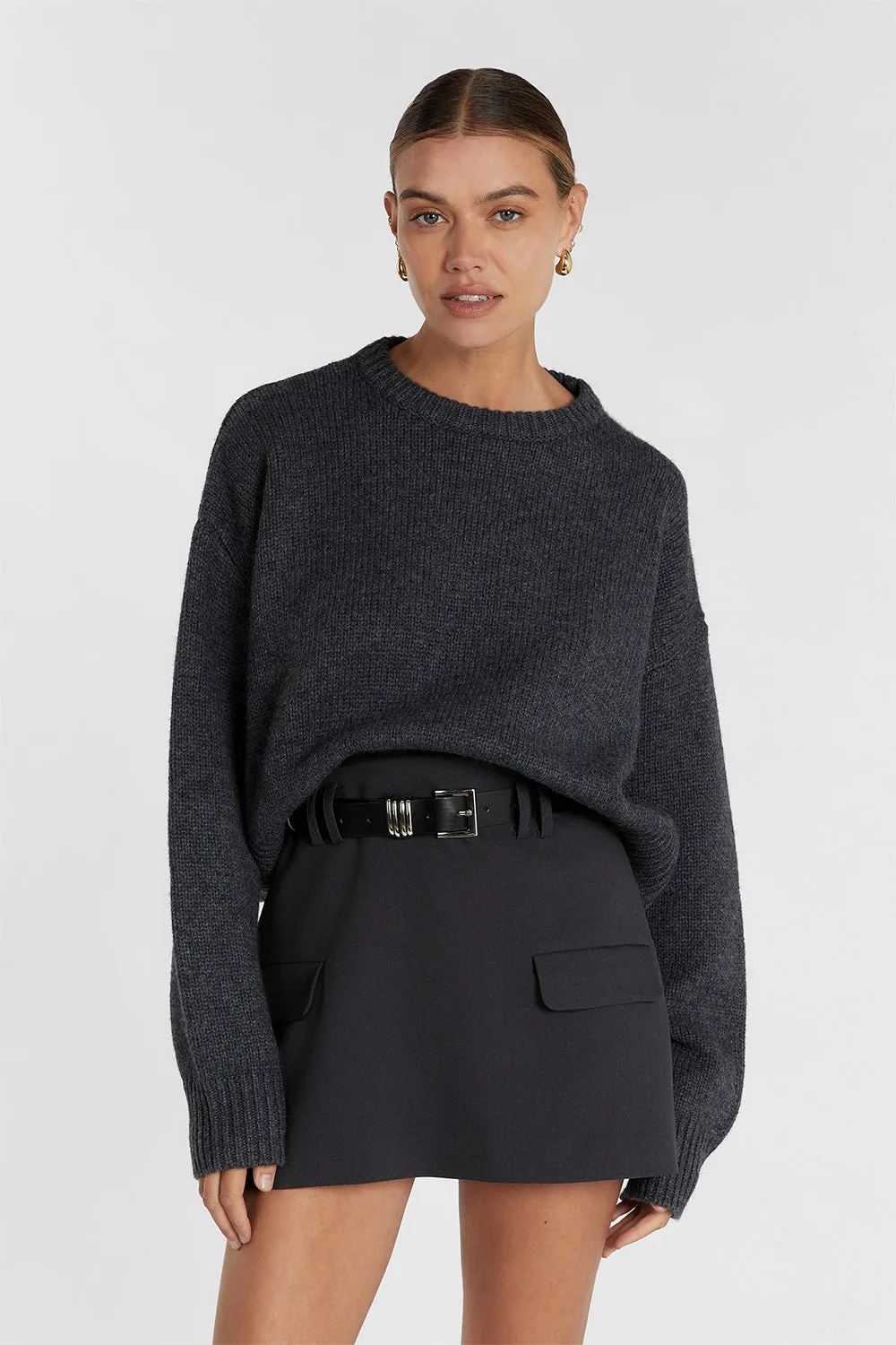 OLIVER CHARCOAL MARLE KNIT JUMPER sold by Dissh product image thumbnail 3