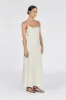 LUCIA NATURAL LINEN MIDI DRESS sold by Dissh