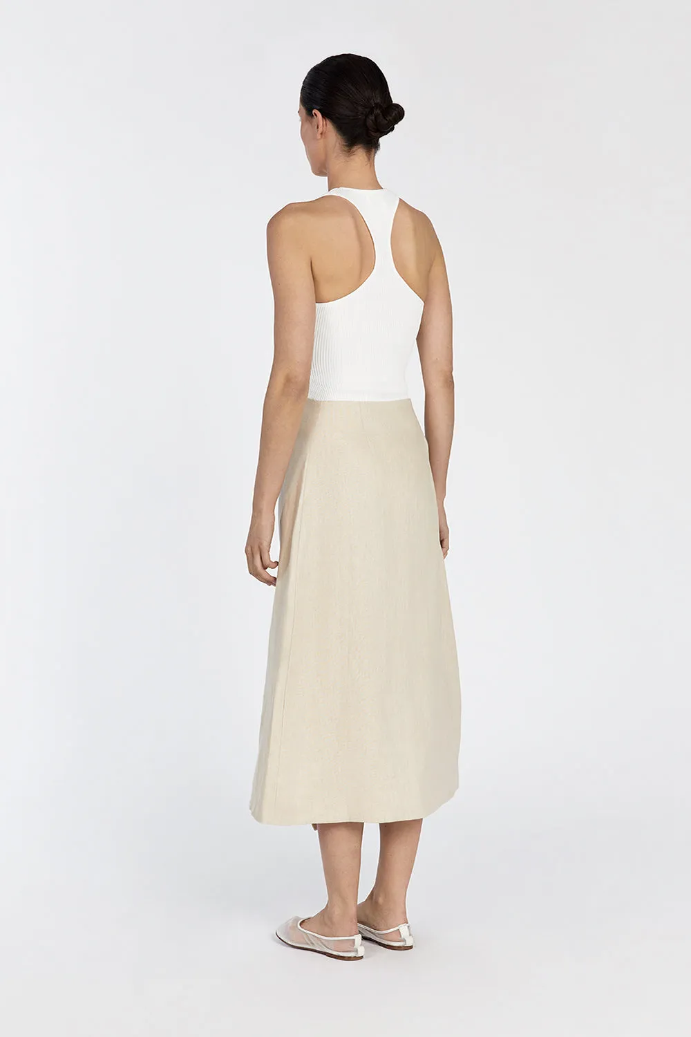 TOMMY SAND LINEN MIDI SKIRT sold by Dissh product image thumbnail 5