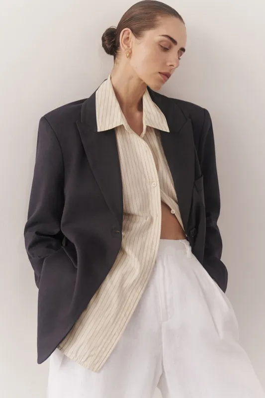 HARLEY SLATE OVERSIZED BOYFRIEND BLAZER sold by Dissh