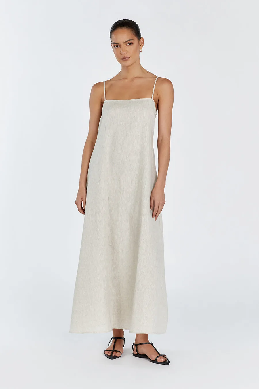 JEM NATURAL LINEN MAXI DRESS sold by Dissh