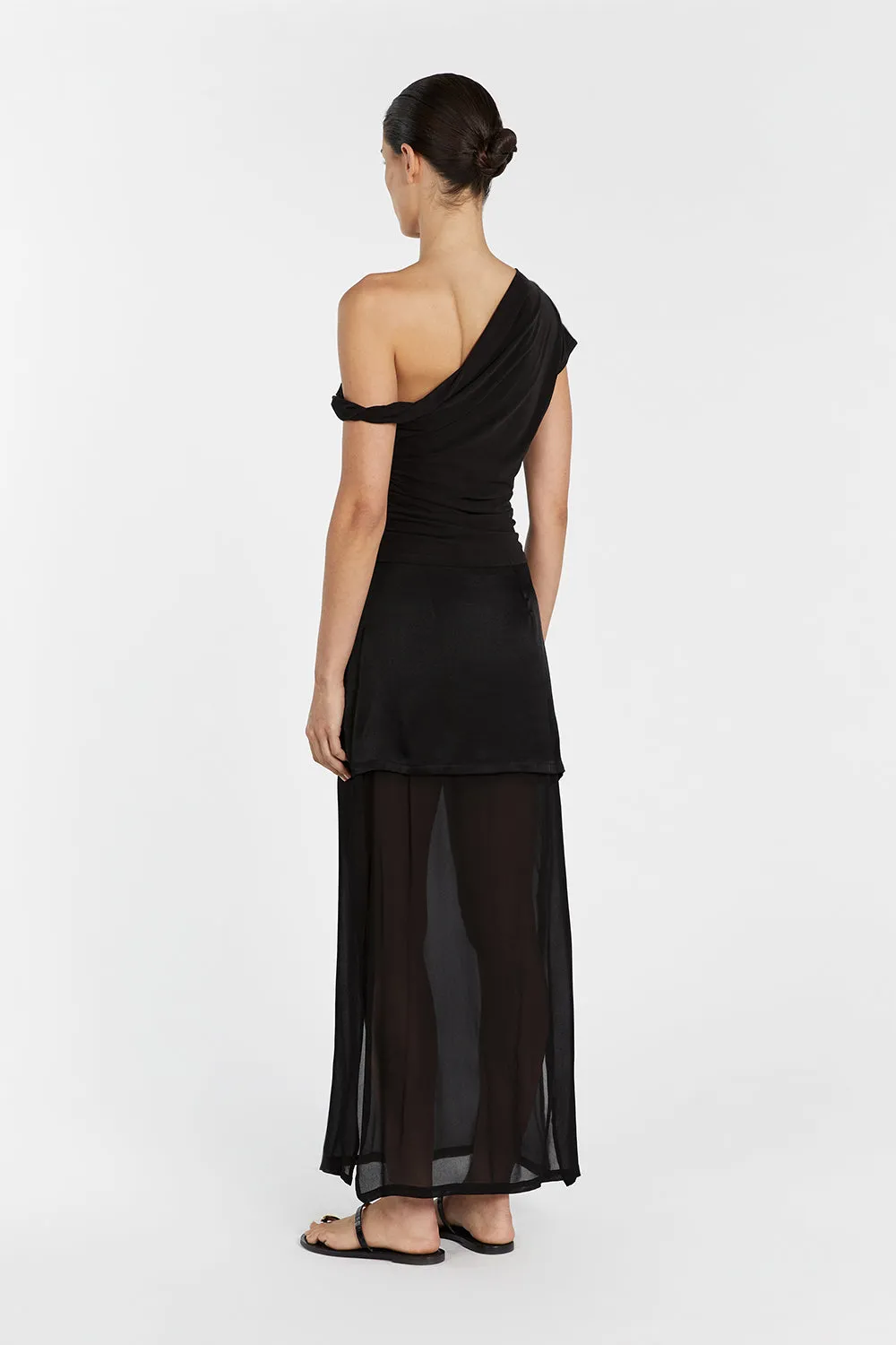 RIO WASHED BLACK DRAPED TWIST KNIT TOP sold by Dissh product image thumbnail 4