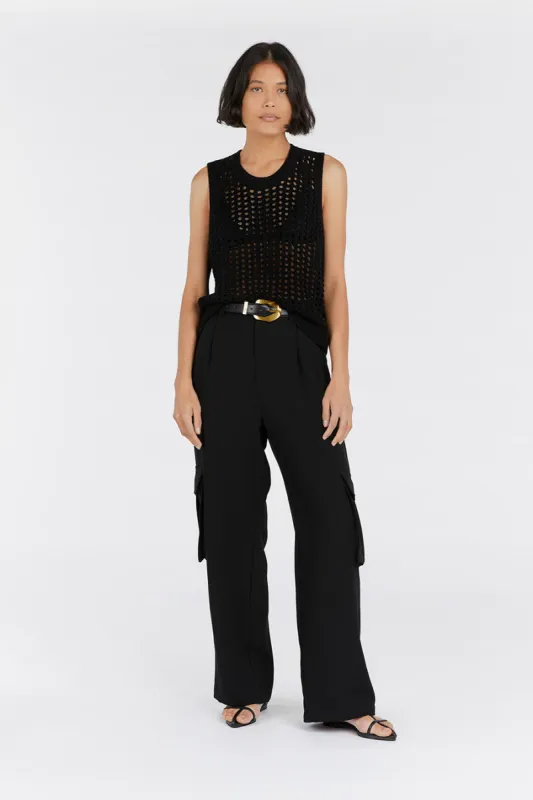 HUNTER BLACK CROCHET TANK sold by Dissh