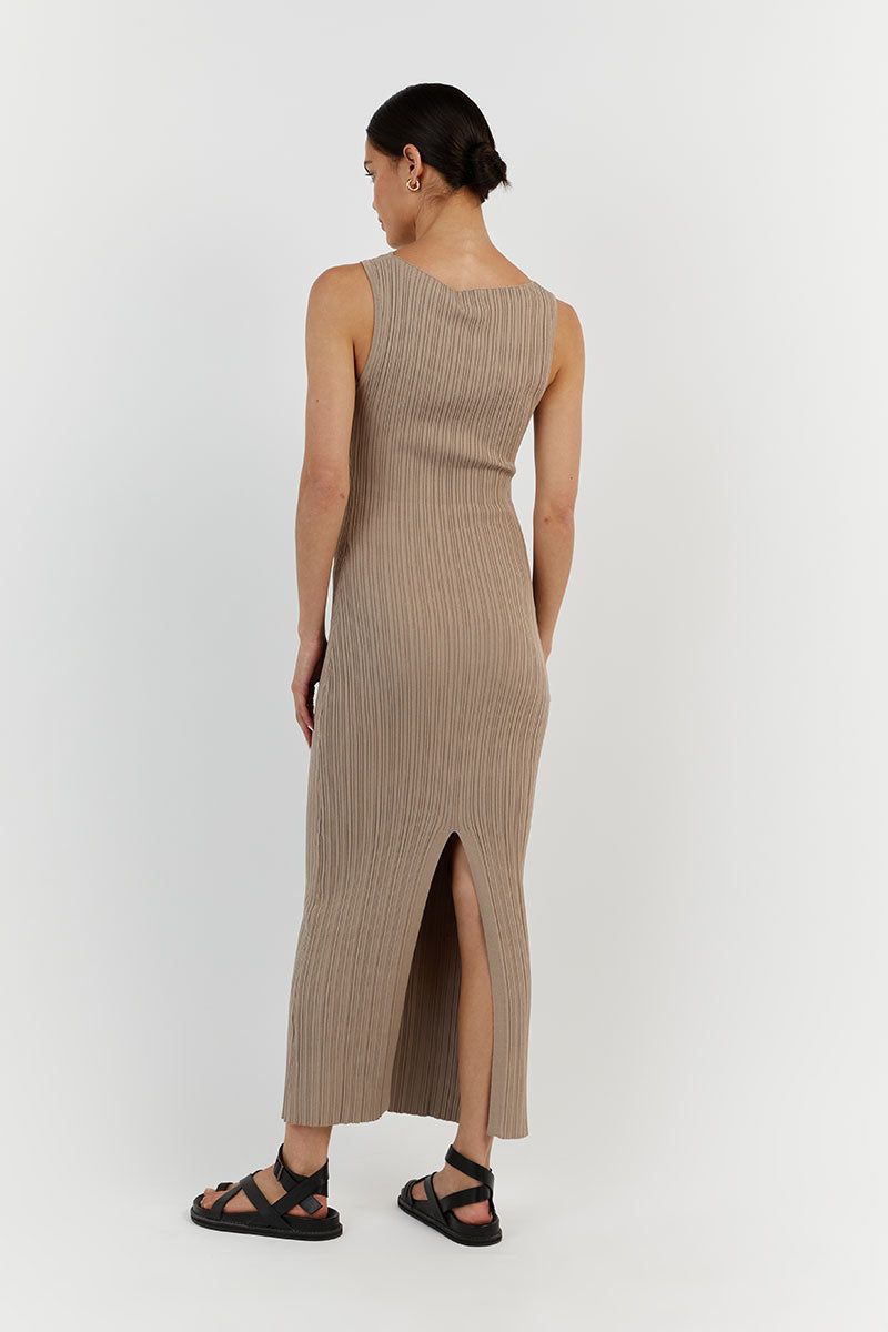 SIENNA TAUPE KNIT MIDI DRESS sold by Dissh product image thumbnail 4