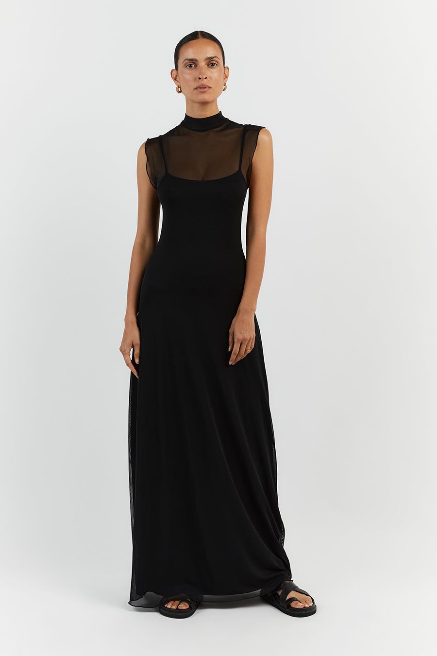 JAGGER BLACK SLEEVELESS MAXI DRESS sold by Dissh