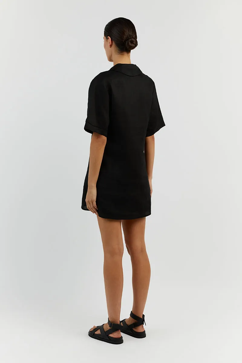 CANDICE BLACK LINEN SMOCK DRESS sold by Dissh product image thumbnail 4