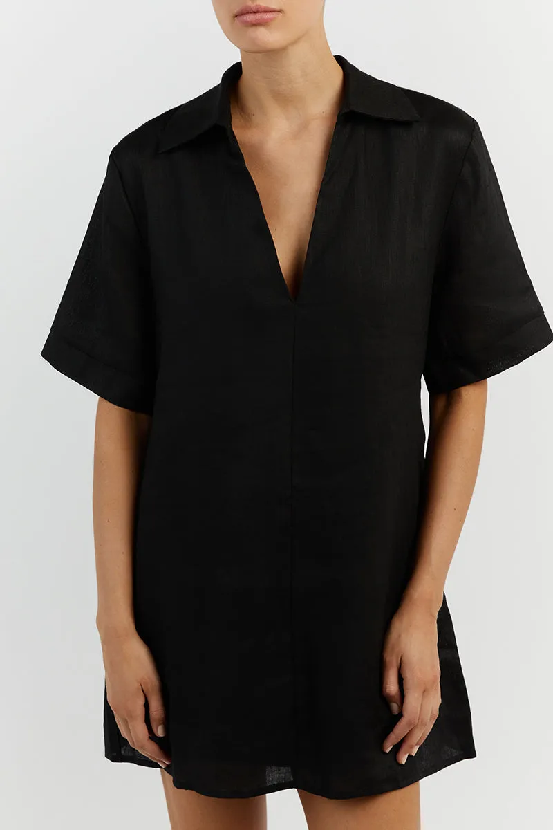 CANDICE BLACK LINEN SMOCK DRESS sold by Dissh product image thumbnail 5