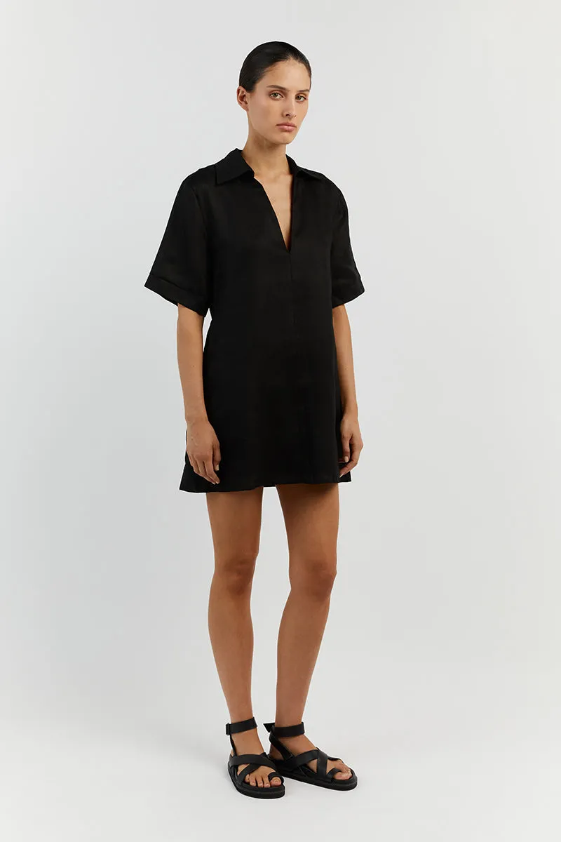 CANDICE BLACK LINEN SMOCK DRESS sold by Dissh product image thumbnail 3