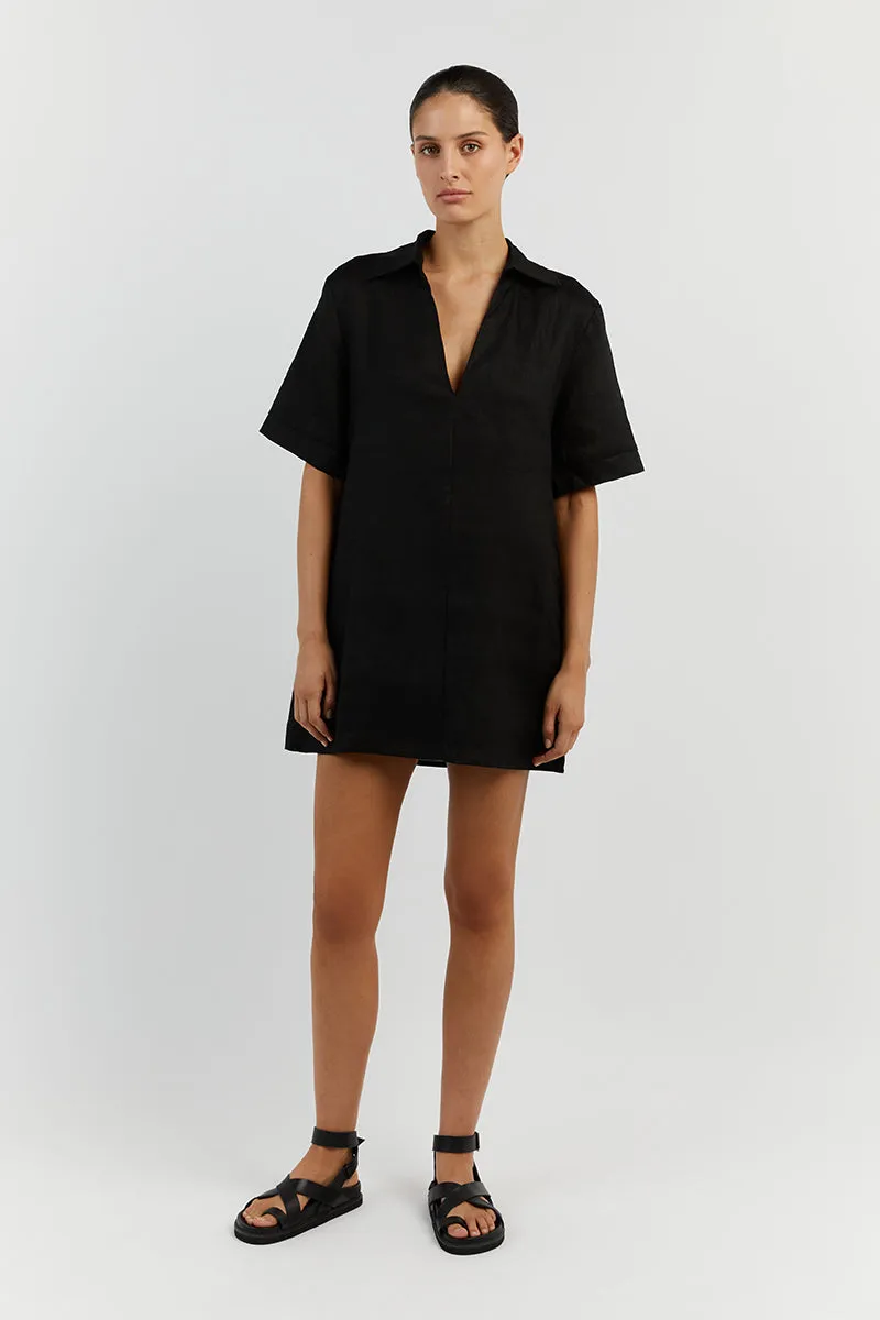 CANDICE BLACK LINEN SMOCK DRESS sold by Dissh product image thumbnail 2