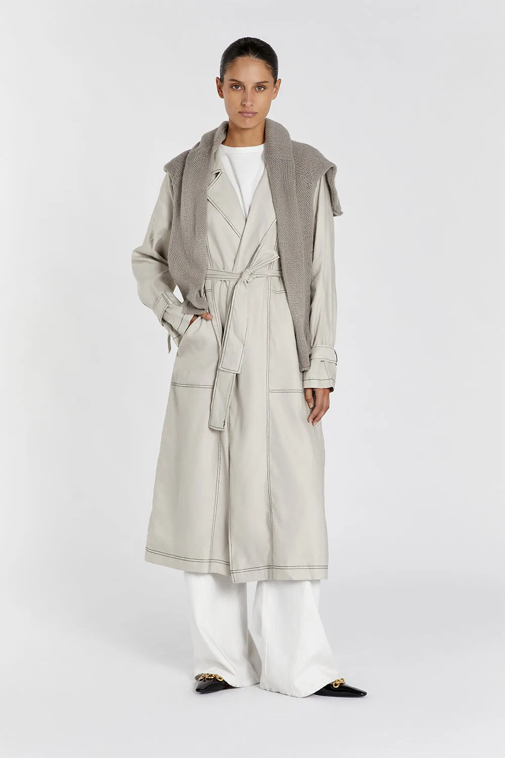 MAEL CHALK TRENCH sold by Dissh