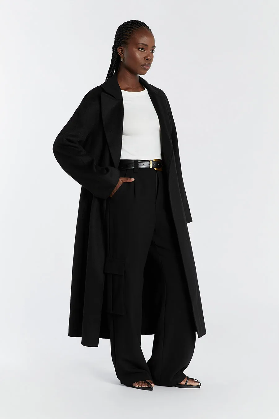 MATILDA BLACK WOOL FELT COAT sold by Dissh product image thumbnail 3
