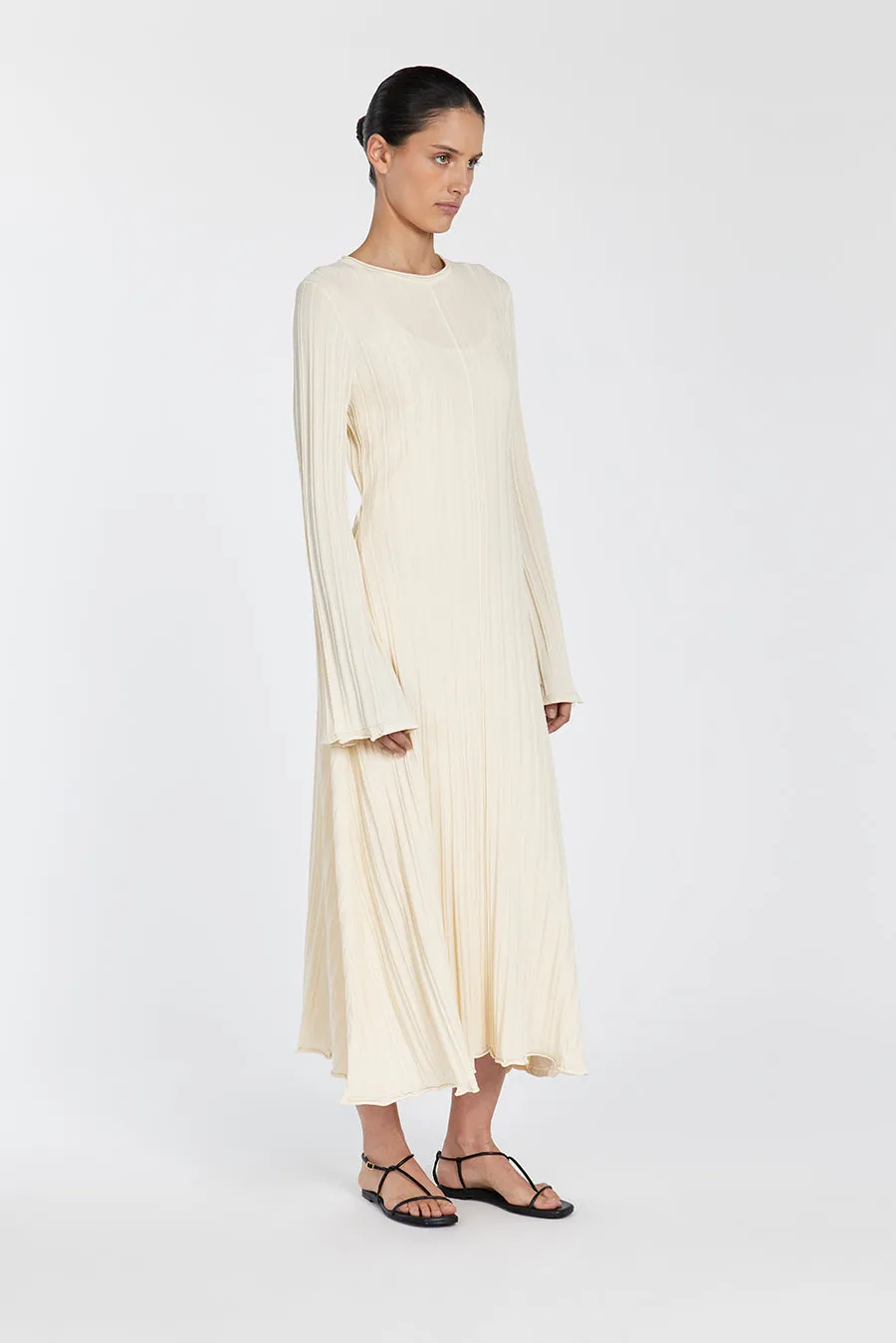 SYLVIA CREAM KNIT MIDI DRESS sold by Dissh product image thumbnail 4