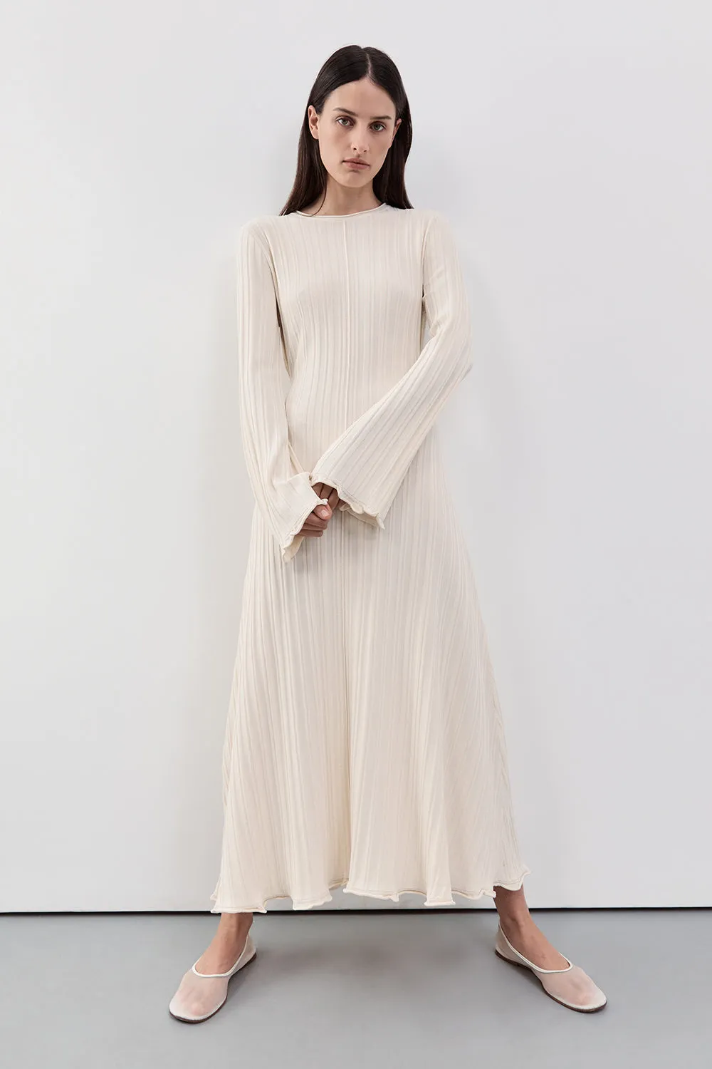 SYLVIA CREAM KNIT MIDI DRESS sold by Dissh